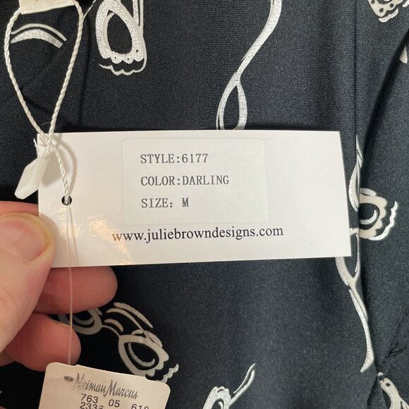 JB By Julie Brown Sheath Dress MEDIUM Black Whimsical Print Neiman Marcus NEW - Picture 8 of 11